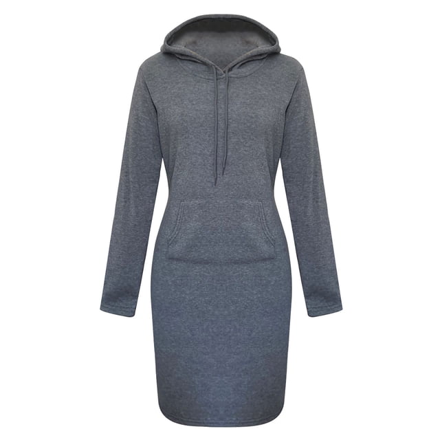 IMENGL Chandail à Capuche Uni Lacé Manches Longues avec Poche Mode pour Femmes, Gris TG, Taille M-2TG