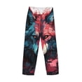 thumbnail image 3 of Vsdgher Red Flame Wolf Head Print Mens Pajama Pants Sleep & Lounge Pants, PJ Bottoms With elastic waistb and Pockets, 3 of 5
