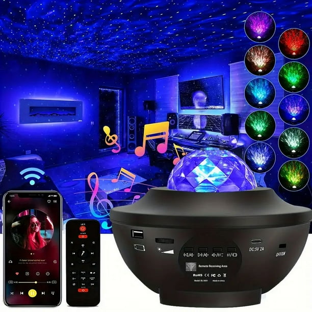 Proyector de Galaxia 3 en 1 JM Luz de Estrellas Control Remoto Decoración de Interiores