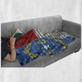 thumbnail image 6 of American Soft Flannel Fleece Throw Blanket, Flag of the State of North Carolina on a Brick Wall Urban Image, Cozy Plush for Indoor and Outdoor Use, 50" x 70", Red Pale Grey Azure Blue, by Ambesonne, 6 of 6