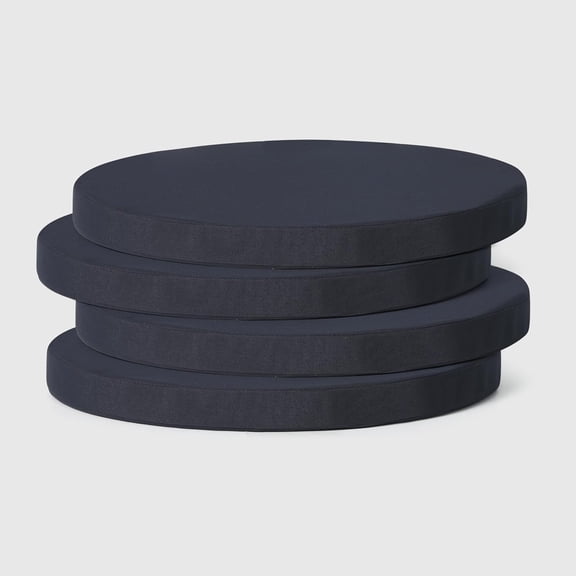 Solace Outdoor Patio Kitchen Dining Chair Round Seat Cushions Set of 4, 18 x 18, Navy Blue