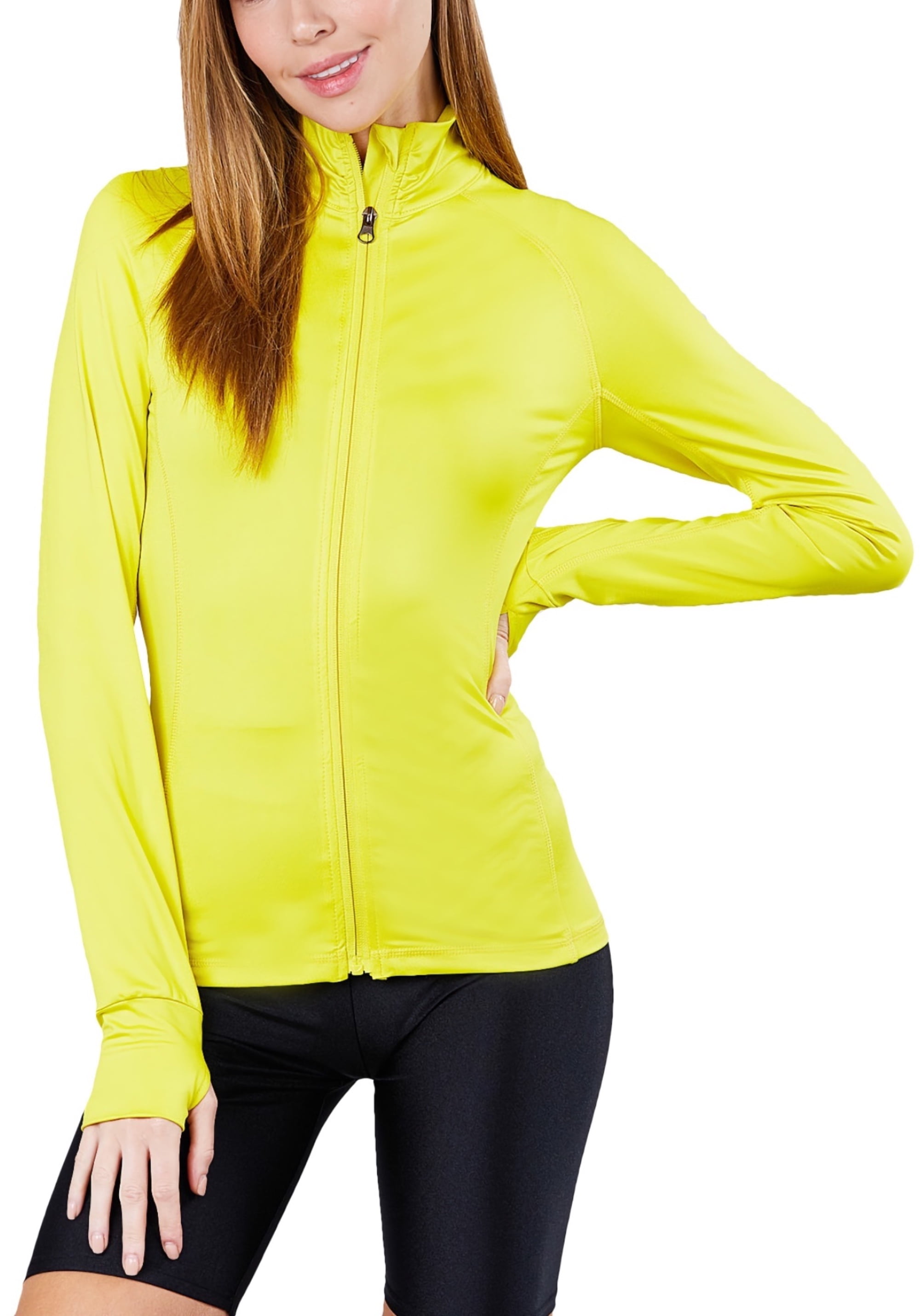 Women’s Running Jacket Slim Fit Lightweight Long Sleeve Full Zip Workout Yoga Jackets Athletic Track Jacket