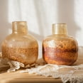 thumbnail image 5 of Hand Blown Bubble Glass Bud Vase Amber, 5 of 7