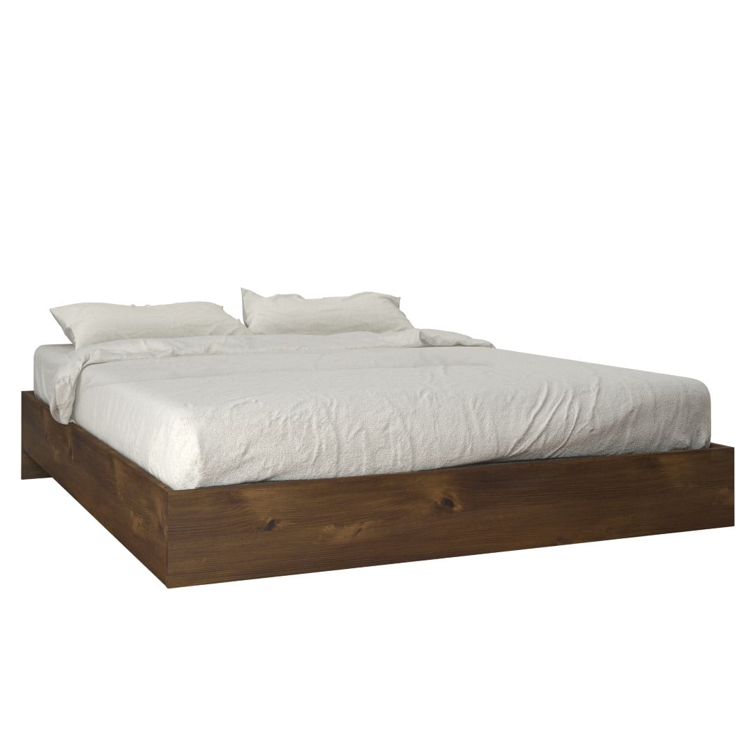 Nexera Full Size Platform Wood Bed Frame, Truffle