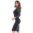 thumbnail image 2 of YELETE Women's Color Block Contrast Midi Dress, Charcoal / Black, L, 2 of 4