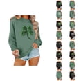 thumbnail image 1 of Chandail Graphique Trèfle de la Saint-Patrick pour Femmes 2026 Tendance à Manches Longues Col Rond Chandail Femmes chandail, 1 of 6
