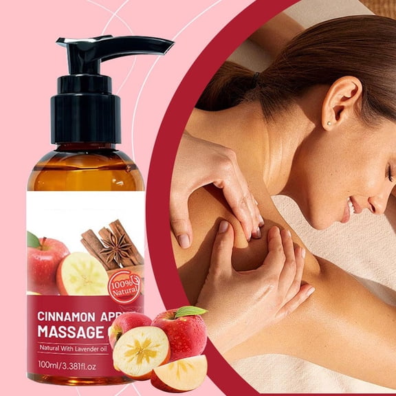 HYLLai Cinnamon Apple Massage Oil for Back, Shoulders, and Neck, Nourishing and Gentle Formula for Gua Sha and Relaxation, 100ml