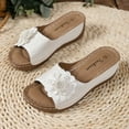 thumbnail image 6 of Mepaouo Womens Wedge Sandals 2025 Flower Summer Dressy Flats Open Toe Boho Casual Walking Shoes, 6 of 8