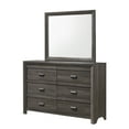 thumbnail image 3 of 6pc Queen Size Contemporary Style Master Bedroom Set Brown Rustic Finish Bed Dresser Mirror Nightstand, 3 of 5