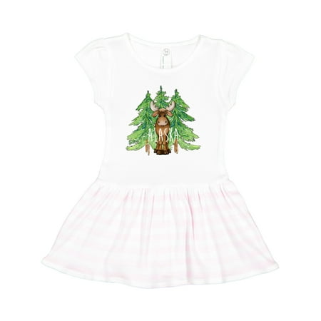 

Inktastic Alaska Moose and Trees Gift Toddler Girl Dress