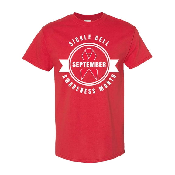 Inktastic Sickle Cell Awareness Month September with Red Ribbon T-Shirt