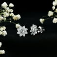 thumbnail image 4 of Rosec Jewels 1/2 CT Diamond Flower Stud Earrings in Prong Setting, 10K White Gold, 4 of 9