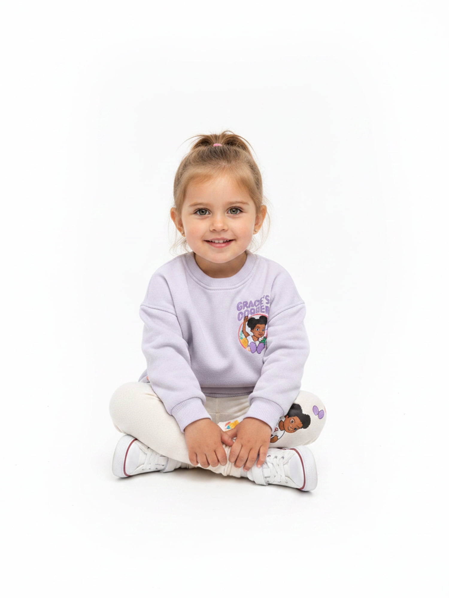 Gracie’s Corner Baby and Toddler Girls Fleece Sweatshirt and Leggings Set, Sizes 12M–5T