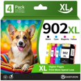 thumbnail image 1 of Paquete combinado de 4 cartuchos de tinta EaseFusion 902XL para impresoras HP, 1 of 9