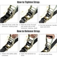 thumbnail image 6 of 4 Pack 2 Inch Ratchet Straps Heavy Duty 20ft Tie Down Straps Ratchet with Double J Hook, 8000 LBS Break Strength, Cargo Ratchet Straps for Truck, Trailers, Motorcycle, Kayaks, Car Roof, 6 of 7