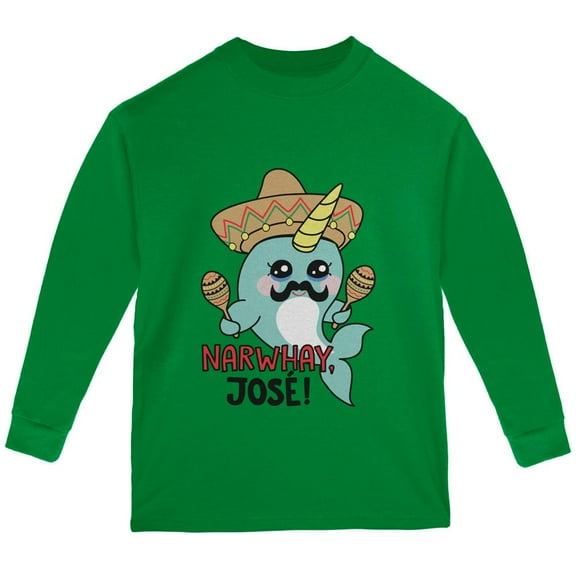 Narwhal Narwhay Jose Youth Long Sleeve T Shirt Green YXL