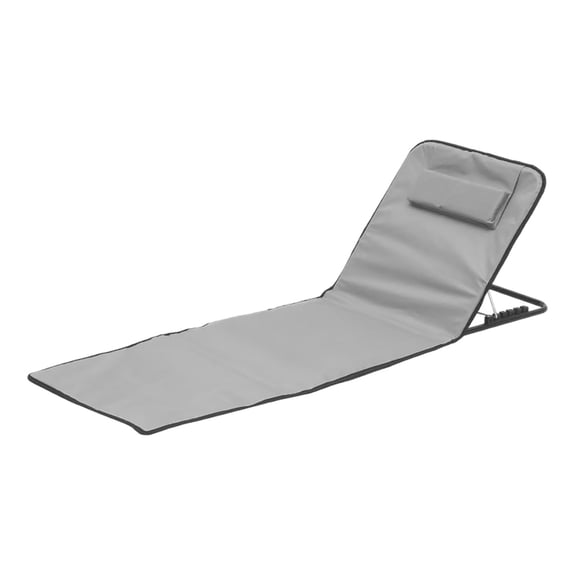 Portable Beach Chair with Back Support, Folding Beach Lounge Chair Lightweight for Adults, 5 Position Adjustable Mat Chair for Outdoor Sand Camping, Outdoor Seating Furniture, Grey