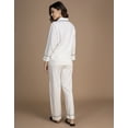 thumbnail image 4 of Moomaya Women's Cotton Jersey Pajama Set - Ultra-Soft, Button-Down Sleepwear With Notch Lapel Shirt, 4 of 8