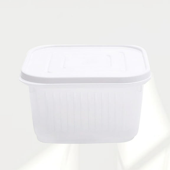Masteelf 1Pcs Storage Box 13.5x13.5x7.5in White PP Fruit Container for Kitchen and Table Use