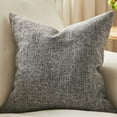 thumbnail image 3 of Set of 2 Dark Grey Pillow Covers 20x20 Inch Rustic Linen Square Decorative Throw Pillow Covers for Sofa Couch Farmhouse Home Decorations, 3 of 6