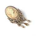thumbnail image 3 of simhoa 4pcs Crystal Rhinestone Pearl Embellishments Scarf Decorations Brooch Button 33x59mm floral crystal oval, 3 of 8