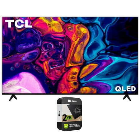 TCL 75S555 75 inch Class 5-Series 4K UHD QLED Dolby Vision HDR Smart Roku TV Bundle with 2 YR CPS Enhanced Protection Pack