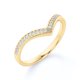 thumbnail image 3 of JeenMata Anillo de Bodas con Diamantes de 0,25 Uds Banda de Chevron, Anillo Apilable de Contorno, Oro Amarillo de 10 K, 3 of 6