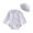 Light Purple, variant on WOYY Girls Long Sleeve Ruffle Rashguard with Hat Swimsuit Cute Beach Bathing Suit