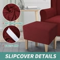 thumbnail image 4 of Yumcute 23-31in Ottoman Cover Latest Jacquard Design High Stretch Folding Storage Footstool protector Rectangle Removable Slipcover Wine Red, 4 of 12