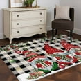 thumbnail image 3 of Area Rugs for Living Room Bedroom, Plaid Gnomes Christmas 4'x6' Rug Washable Carpet Runner Indoor Outdoor, Xmas Ball Gifts Snowflake Non Slip Accent Floor Mats Rug for Kitchen, Office, 3 of 8