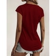 thumbnail image 2 of Camisa de encaje con cremallera de manga corta, camisa de encaje con cremallera de manga corta con cuello en V y cremallera para mujer Top de manga corta de encaje con cuello en V diseñado a medida, 2 of 6