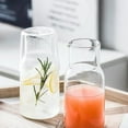 thumbnail image 4 of Kearding Juego de botellas de agua de vidrio con taza, fácil de limpiar y idea de regalo, jarra de agua transparente con tapa Cocina y Comedor Una olla + Una taza 360ml, 4 of 6