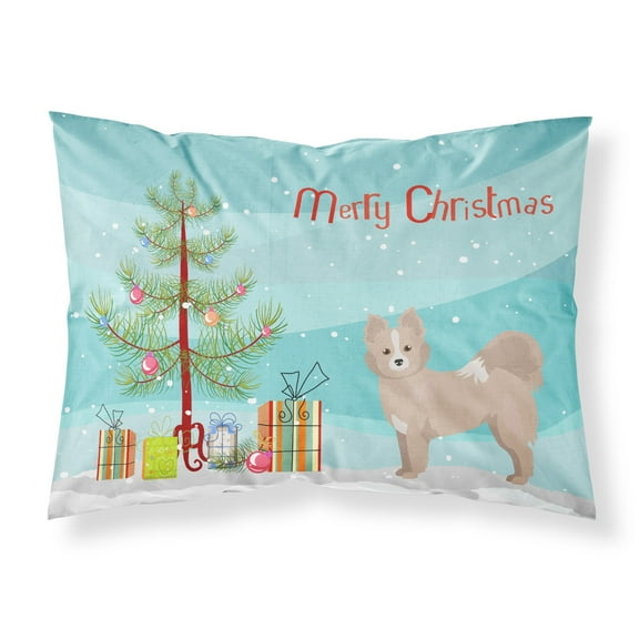 Tan Pomchi Christmas Tree Fabric Standard Pillowcase