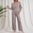 thumbnail image 2 of LEKODE Womens Winter Sets Jogger Sets for Women 2 Piece Two Piece Suits for Women Thermal Tops for Women Tops Long Sleeves Tops for Women Fall Long Sleeve Tops Beige L, 2 of 4