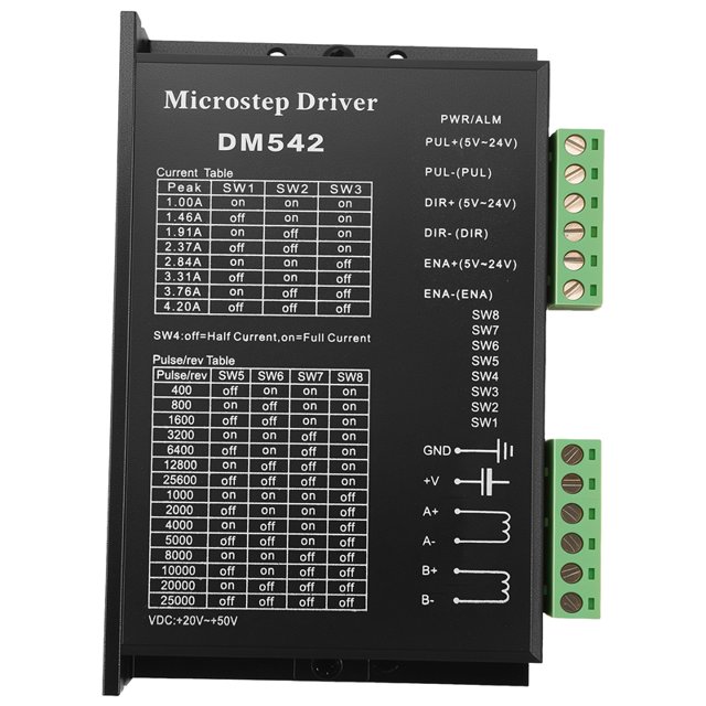 Controlador de Motor Paso una Paso, Controlador de Motor Paso una Paso DM542 Placa de Controlador Digital para Nema 17, Nema 23, Etc.