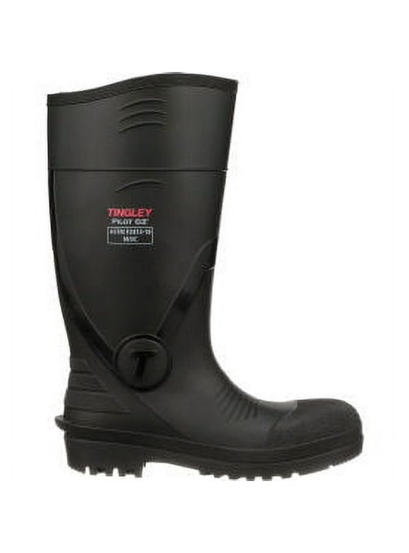 Tingley Black PVC SafetyToe Boot,Men's,7,PR  31261