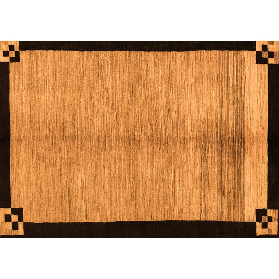 Ahgly Company Indoor Rectangle Oriental Orange Modern Area Rugs, 5' x 8'