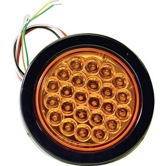 Buyers SL41AR 4" Round Amber Emergency LED Strobe 12-24V Dual Flash