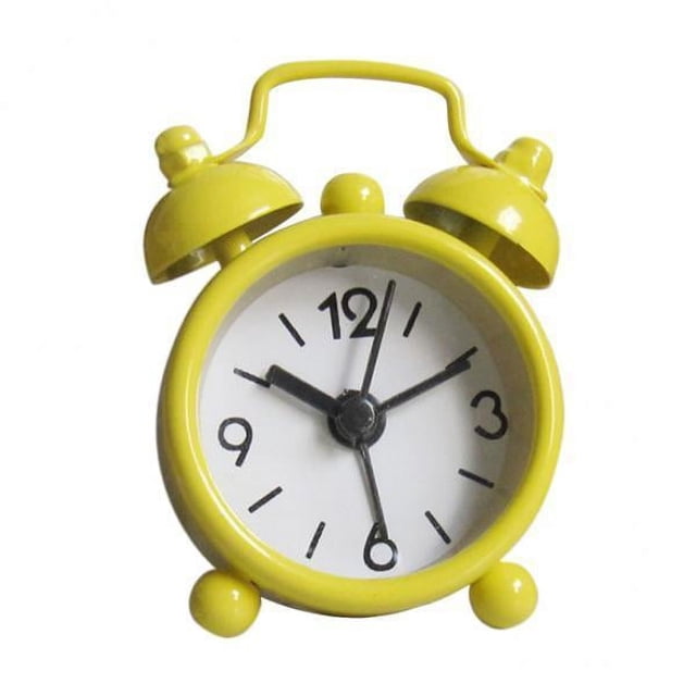 3xMini Precioso Reloj Despertador Analógico de Doble Campana para Decoración de Dormitorio Infantil Amarillo 6 piezas