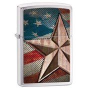 Zippo Retro Star Brushed Chrome Windproof Pocket Lighter