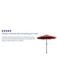 thumbnail image 5 of Emma + Oliver 9' Red Outdoor Patio Umbrella-Crank & Tilt Function - 1.5" Diameter Steel Pole, 5 of 12