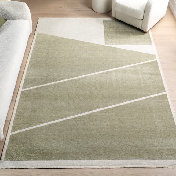 nuLOOM Murphy SuperiorWash Machine Washable Reversible Area Rug, 4' x 6', Murphy Green