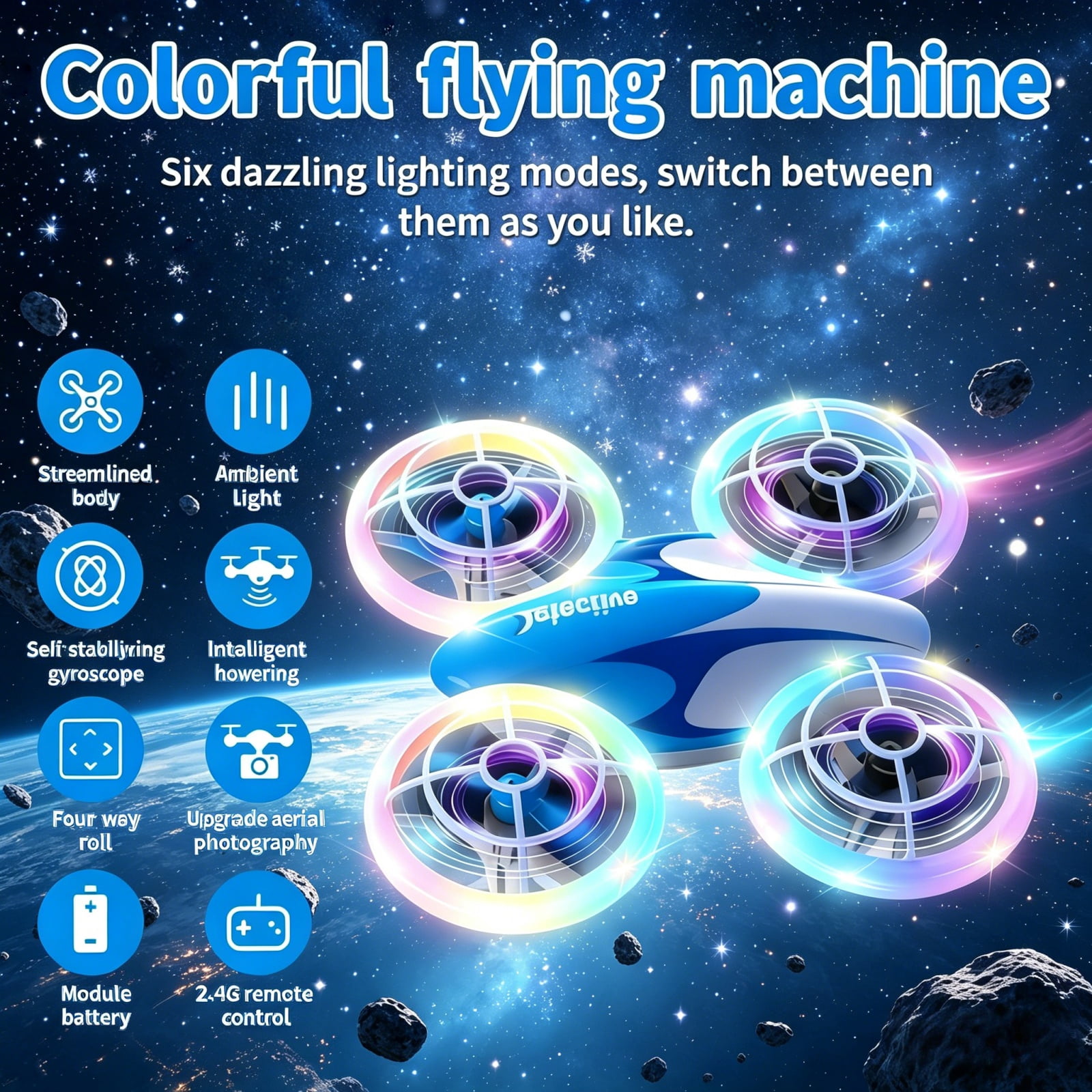 Mini Drone for Kids and Beginners with LED & Altitude Hold, RC Drone with Propeller Protection, 360°Flips, 3 Speed Mode, Indoor Outdoor Mini Quadcopter Toy Birthday Gift for Boys Girls