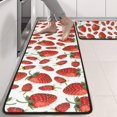 thumbnail image 2 of Kitchen Rugs Sets Of 2,Strawberry Plants Fruit White Pattern Anti Fatigue Kitchen Mat Rugs Non Slip Washable,Decorative Kitchen Floor Mats for Kitchen,Sink,Laundry,17"x47"+17"x47", 2 of 5