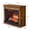 Electric + Dark Oak + Particle Board, variant on 23-inch Infrared Quartz Heater Fireplace Insert with Brick Design - Antique Black, Tempered Glass & Metal, Realistic Flame & Logs for Living Room