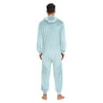 thumbnail image 7 of IAUYY Unisex Adult Onesie Pajamas Ultra-Soft Crystal-Soft Fabric, Halloween Adult Onesie Pajamas Adults,With a Zipper Plus Size Onesie Pajamas, Minimalist Light Blue, 7 of 7