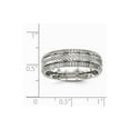 thumbnail image 6 of Solid Stainless Steel Men's Grooved and Textured Wedding Band Ring Size 12, 6 of 7