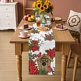 thumbnail image 2 of Christmas Table Runner 120 Inches Long Farmhouse Dress Scarves, Red Cardinal Poinsettia Hut Berry Pine Needles Dining Tablerunner for Coffee Table/Kitchen Island/Party Décor, 13" x 120", 2 of 8