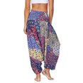 thumbnail image 2 of Defitshape Women's Harem Pants Aladdin Baggy Yoga Pants Summer Parachute Genie Balloon Thai Loose fit Buddha Gypsy Sweatpants Hippie Jogger Casual Bohemian Comfy Boho Patterned2 One Size, 2 of 5