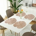 thumbnail image 4 of Youkk 4pieces Waterproof And Oil Resistant Simulated Leaves Dining Mats For Offices 1. Exquisite Green, 4 of 6